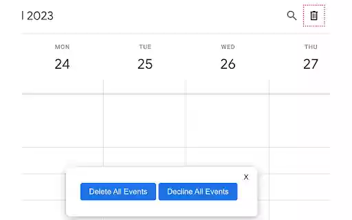 Remove all your Google Calendar Events  from Chrome web store to be run with OffiDocs Chromium online