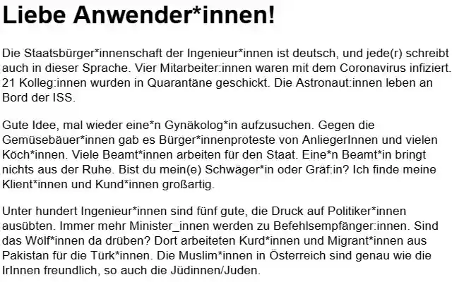 Remove German Gender Language  from Chrome web store to be run with OffiDocs Chromium online