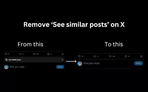 Remove See similar posts button on X from Chrome web store to be run with OffiDocs Chromium online Remove See similar posts button on X from Chrome web store to be run with OffiDocs Chromium online