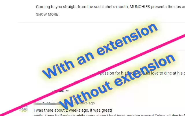 Remove Youtube Comments  from Chrome web store to be run with OffiDocs Chromium online