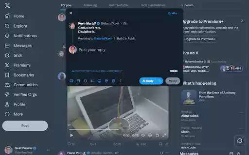 RepliX: Smart AI Replies for X.com, Tailored to Your Style from Chrome web store to be run with OffiDocs Chromium online RepliX: Smart AI Replies for X.com, Tailored to Your Style from Chrome web store to be run with OffiDocs Chromium online