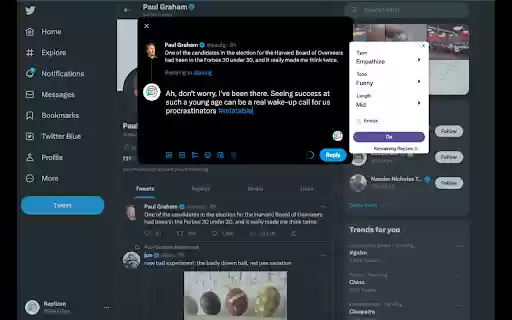 Replizen  from Chrome web store to be run with OffiDocs Chromium online