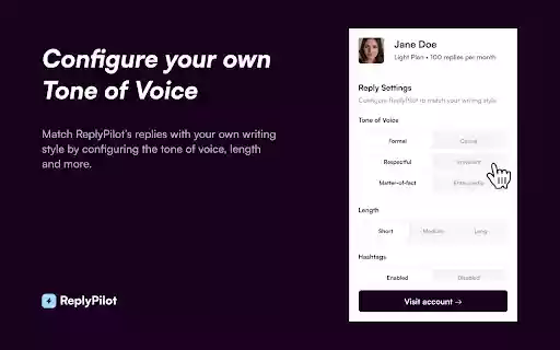 ReplyPilot  from Chrome web store to be run with OffiDocs Chromium online