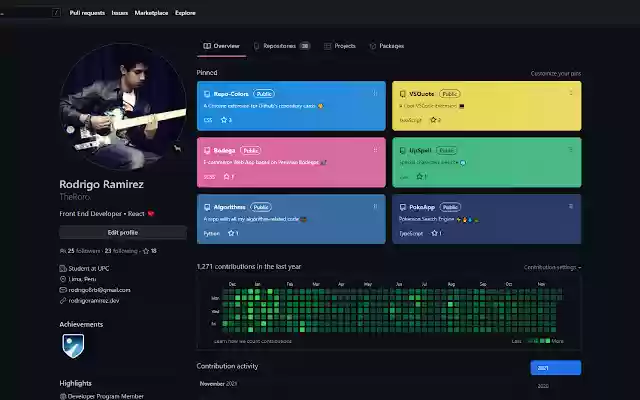 Repo Colors  from Chrome web store to be run with OffiDocs Chromium online