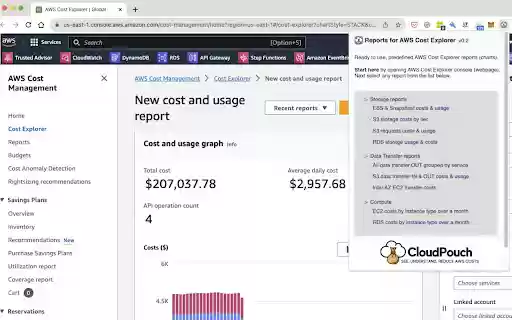 Reports for AWS Cost Explorer  from Chrome web store to be run with OffiDocs Chromium online