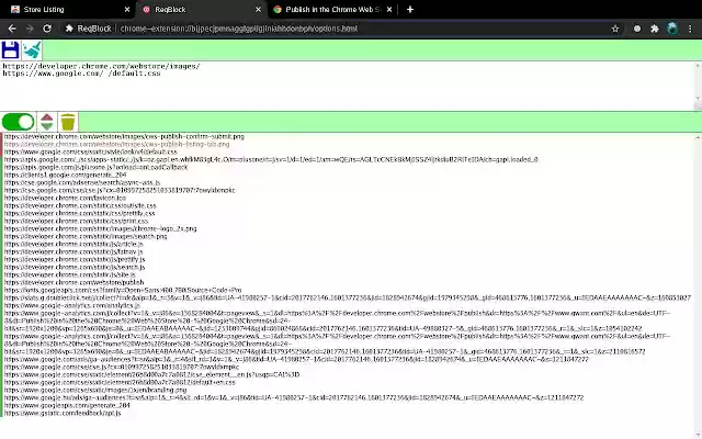 ReqBlock  from Chrome web store to be run with OffiDocs Chromium online