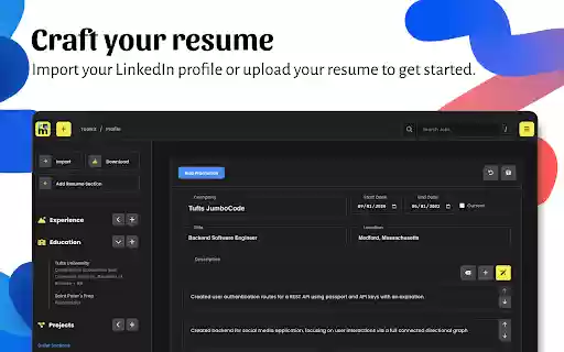 resmate.io: Accelerate your job search  from Chrome web store to be run with OffiDocs Chromium online