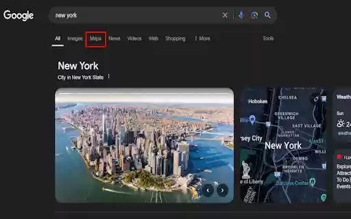 Restore Google Search Maps Integration  from Chrome web store to be run with OffiDocs Chromium online