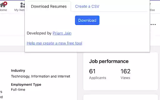 Resume Exporter for Recruiters  from Chrome web store to be run with OffiDocs Chromium online
