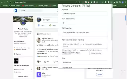 Resume Genius  from Chrome web store to be run with OffiDocs Chromium online