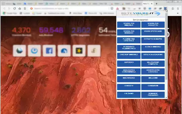 ReteVisure.it from Chrome web store to be run with OffiDocs Chromium online ReteVisure.it from Chrome web store to be run with OffiDocs Chromium online