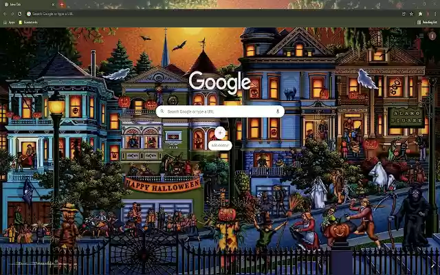 Retro Halloween Night Wallpaper Theme  from Chrome web store to be run with OffiDocs Chromium online