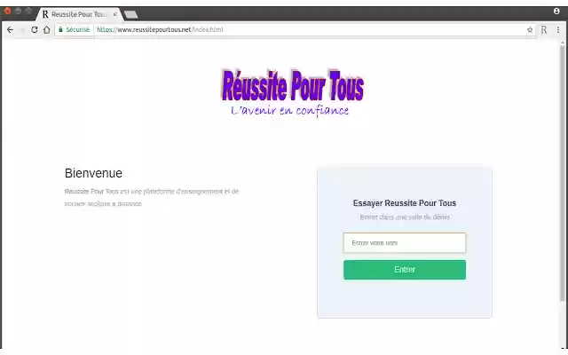 Reussite Pour Tous Partage decran  from Chrome web store to be run with OffiDocs Chromium online