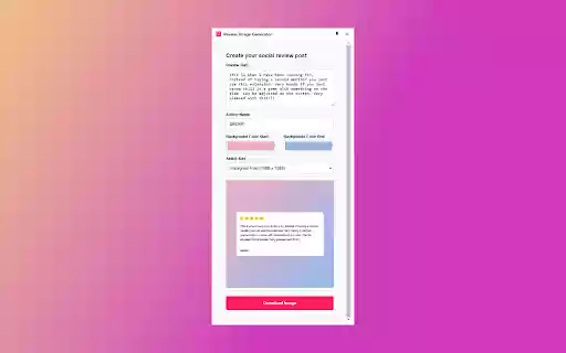 Review Image Generator from Chrome web store to be run with OffiDocs Chromium online Review Image Generator from Chrome web store to be run with OffiDocs Chromium online