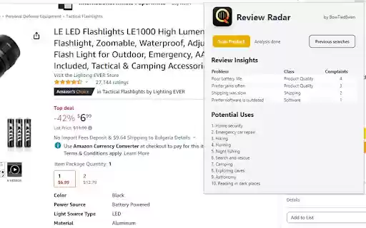 Review Radar  from Chrome web store to be run with OffiDocs Chromium online