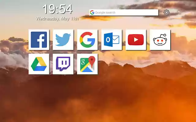 Revolution New Tab  from Chrome web store to be run with OffiDocs Chromium online
