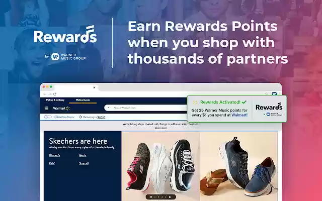 Rewards by Warner Music  from Chrome web store to be run with OffiDocs Chromium online