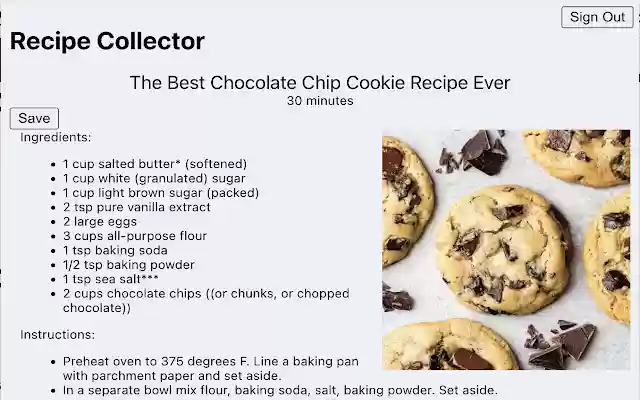 Rez Recipe Collector  from Chrome web store to be run with OffiDocs Chromium online