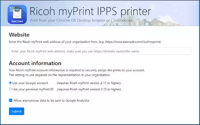 Ricoh myPrint from Chrome web store to be run with OffiDocs Chromium online Ricoh myPrint from Chrome web store to be run with OffiDocs Chromium online