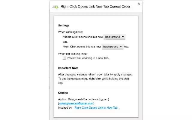 Right Click Opens Link New Tab Correct Order  from Chrome web store to be run with OffiDocs Chromium online