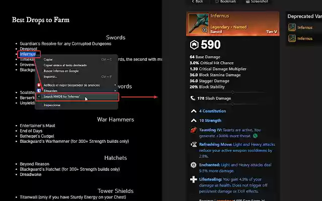 Right Click Search New World DB  from Chrome web store to be run with OffiDocs Chromium online