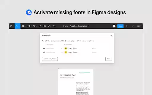 RightFont for Figma  from Chrome web store to be run with OffiDocs Chromium online