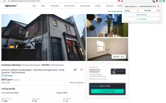 Rightmove Commute Time  from Chrome web store to be run with OffiDocs Chromium online