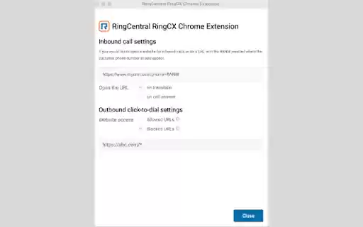 RingCentral RingCX Chrome Extension  from Chrome web store to be run with OffiDocs Chromium online