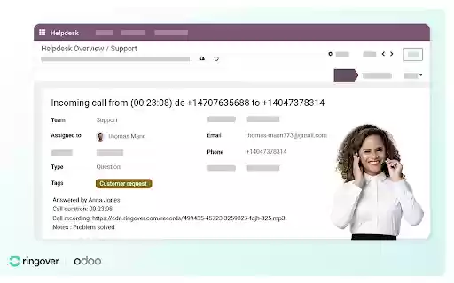 Ringover VoIP Phone for Odoo  from Chrome web store to be run with OffiDocs Chromium online