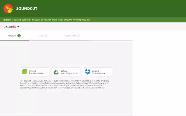 Ringtone cutter  from Chrome web store to be run with OffiDocs Chromium online
