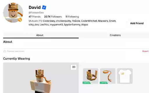 Roblox Mutuals Viewer  from Chrome web store to be run with OffiDocs Chromium online