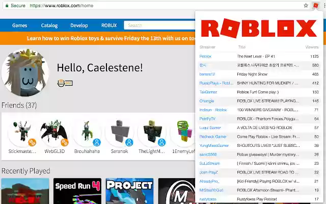 Roblox Stream Browser ຈາກຮ້ານເວັບ Chrome ທີ່ຈະດໍາເນີນການກັບ OffiDocs Chromium ອອນໄລນ໌