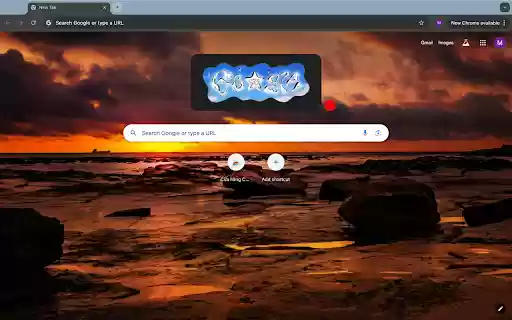 rocky beach and sunset  from Chrome web store to be run with OffiDocs Chromium online