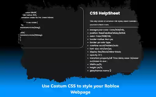 RoCostum Ultimate Roblox Costumization  from Chrome web store to be run with OffiDocs Chromium online