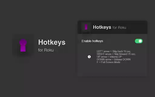 Roku Channel Hotkeys: keyboard shortcuts  from Chrome web store to be run with OffiDocs Chromium online