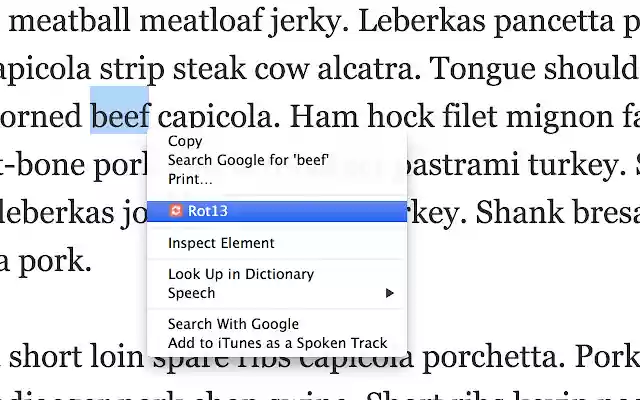 Rot13  from Chrome web store to be run with OffiDocs Chromium online