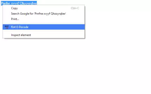 ROT13 Decoder  from Chrome web store to be run with OffiDocs Chromium online