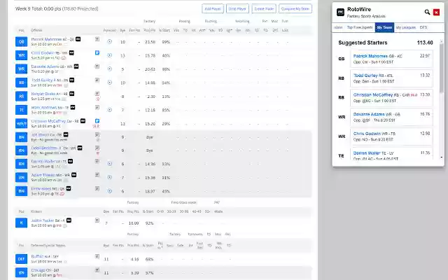 RotoWire  from Chrome web store to be run with OffiDocs Chromium online