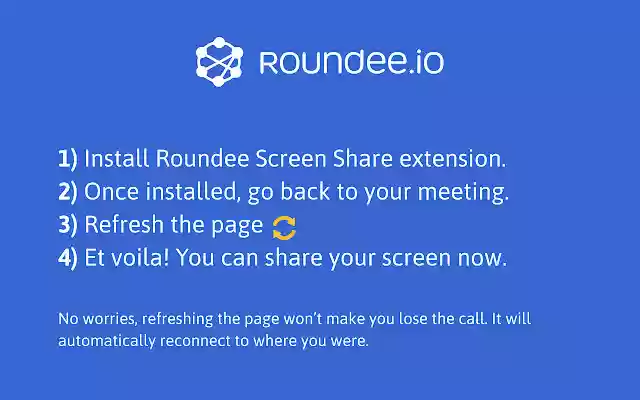 Roundee Screen share  from Chrome web store to be run with OffiDocs Chromium online