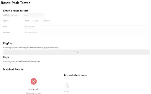 route path tester  from Chrome web store to be run with OffiDocs Chromium online