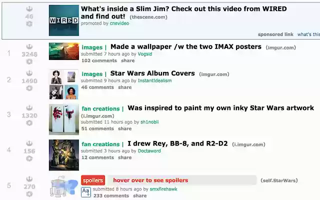 /r/Star Wars Revealer  from Chrome web store to be run with OffiDocs Chromium online