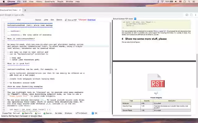 RST (reStructuredText) Viewer and Editor from Chrome web store to be run with OffiDocs Chromium online RST (reStructuredText) Viewer and Editor from Chrome web store to be run with OffiDocs Chromium online