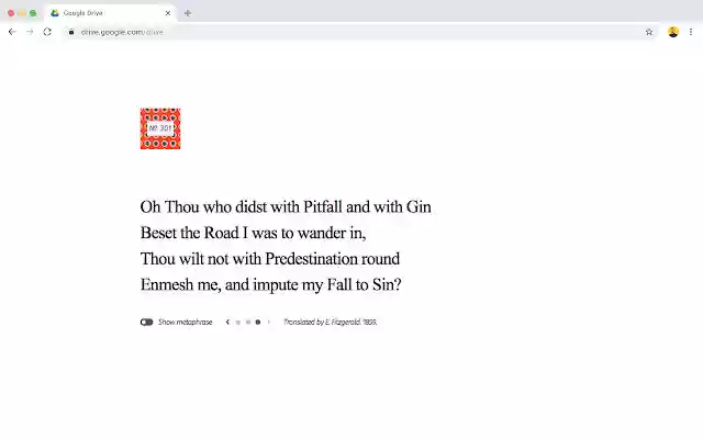 Rubaiyat of Omar Khayyam from Chrome web store to be run with OffiDocs Chromium online Rubaiyat of Omar Khayyam from Chrome web store to be run with OffiDocs Chromium online
