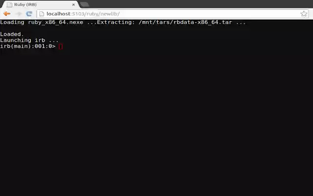 Ruby (IRB)  from Chrome web store to be run with OffiDocs Chromium online