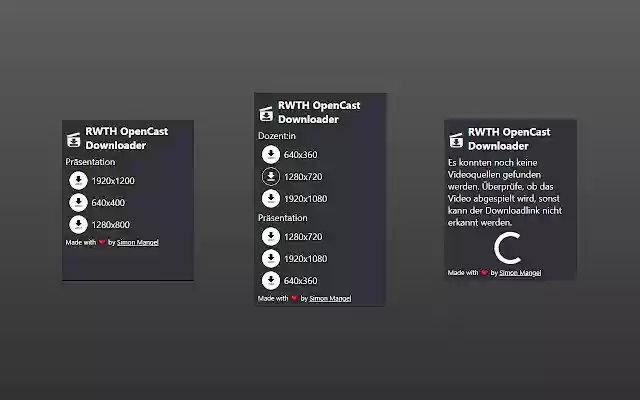 RWTH Opencast Downloader from Chrome web store to be run with OffiDocs Chromium online RWTH Opencast Downloader from Chrome web store to be run with OffiDocs Chromium online