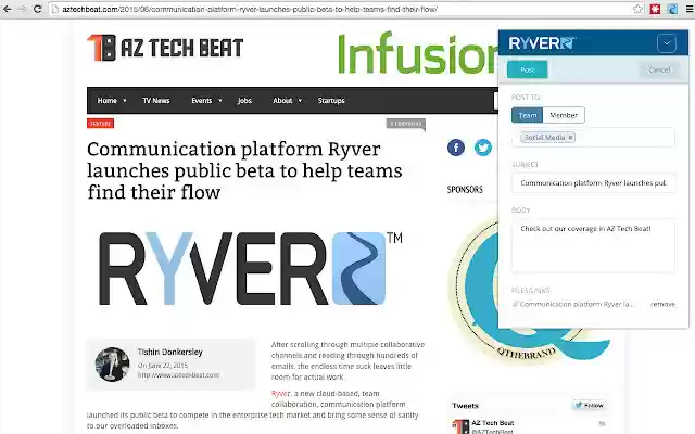 Ryver  from Chrome web store to be run with OffiDocs Chromium online