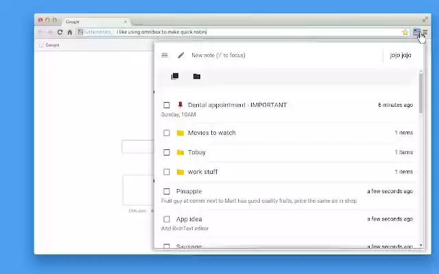 Safe Notes  from Chrome web store to be run with OffiDocs Chromium online