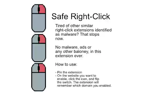 Safe Right Click Enabler  from Chrome web store to be run with OffiDocs Chromium online