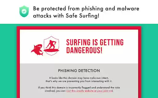 SafeSurfing protects from phishing  malware  from Chrome web store to be run with OffiDocs Chromium online