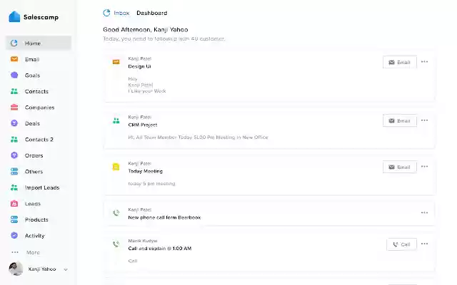 Salescamp  from Chrome web store to be run with OffiDocs Chromium online